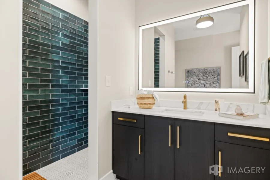 Glazed tile, deep green